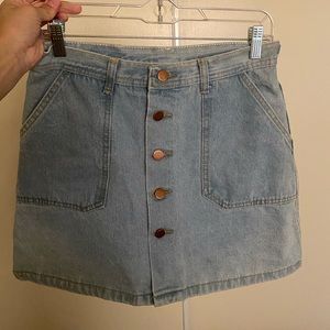 Button Up Denim Skirt